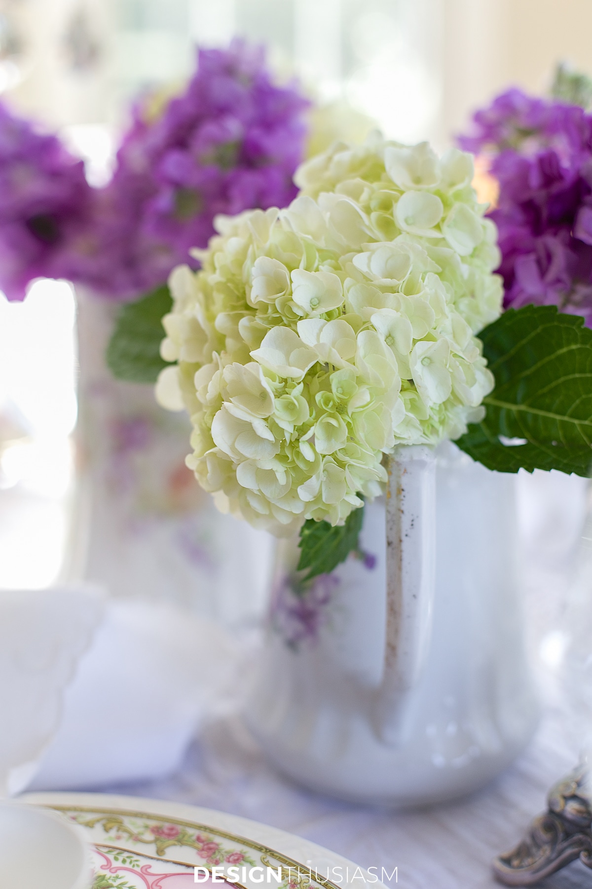 vintage china tablescape florals