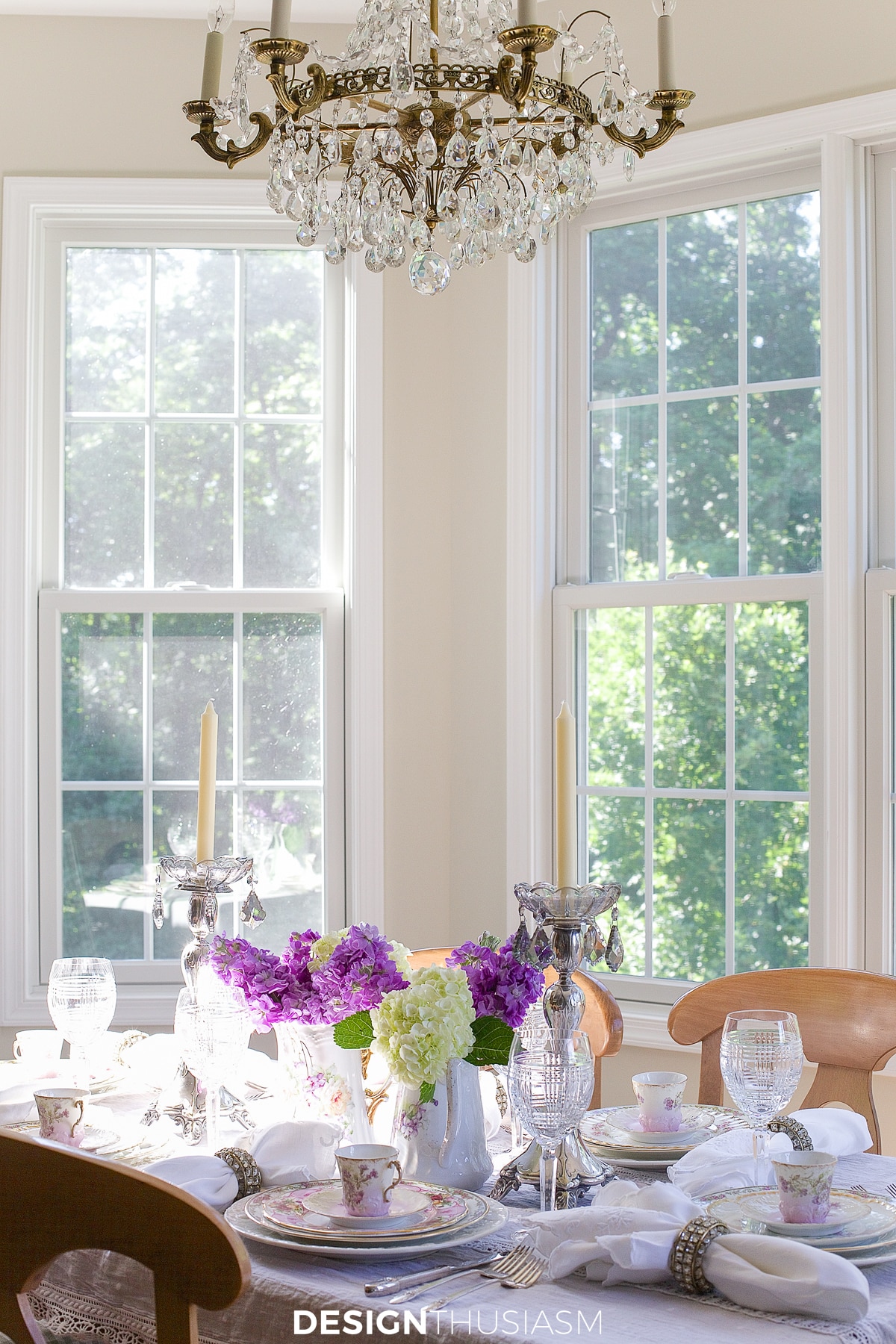 vintage china tablescape