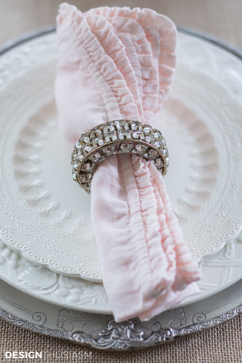 Valentine's Day Tablescape napkin and ring