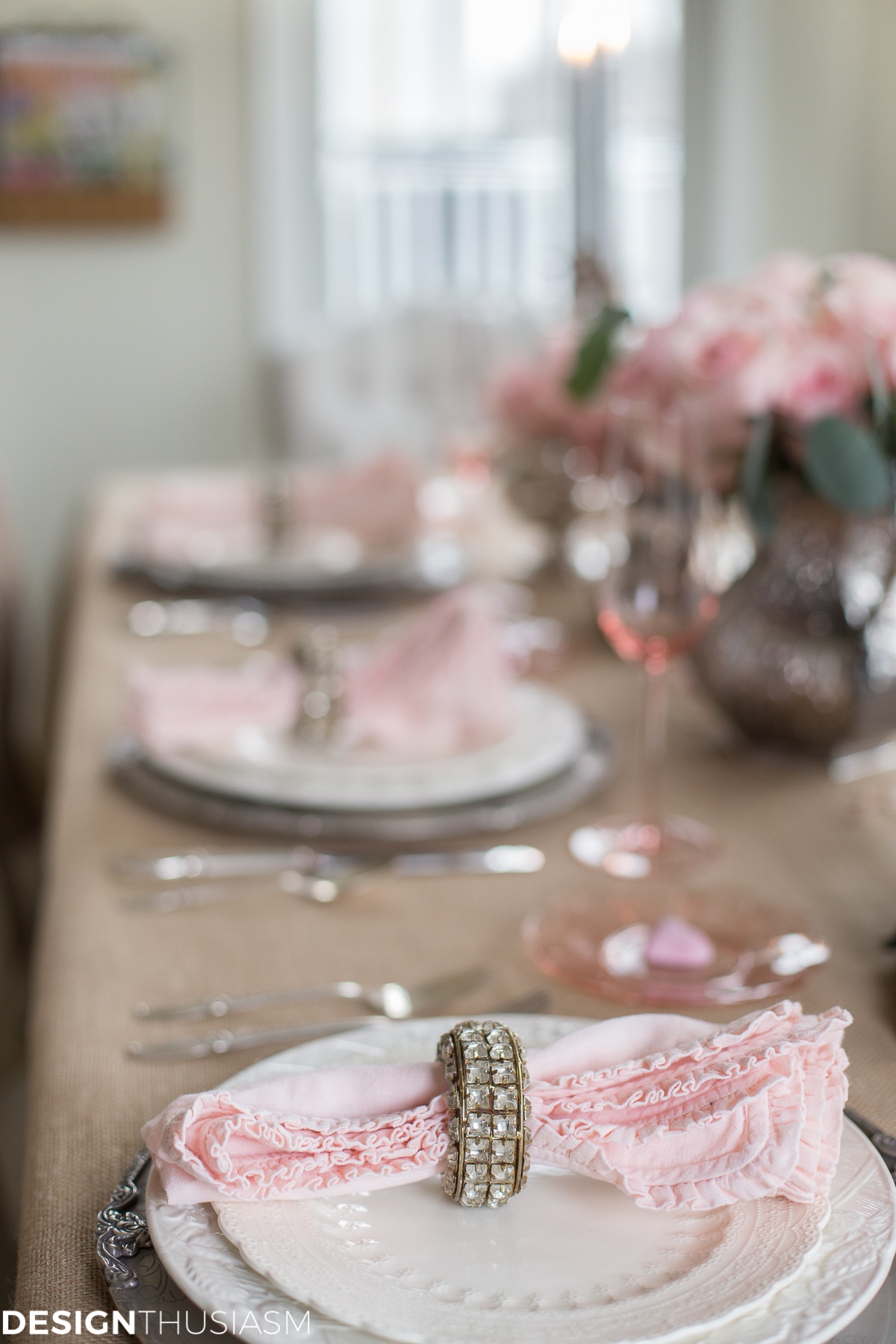 Valentine's Day Tablescape side view