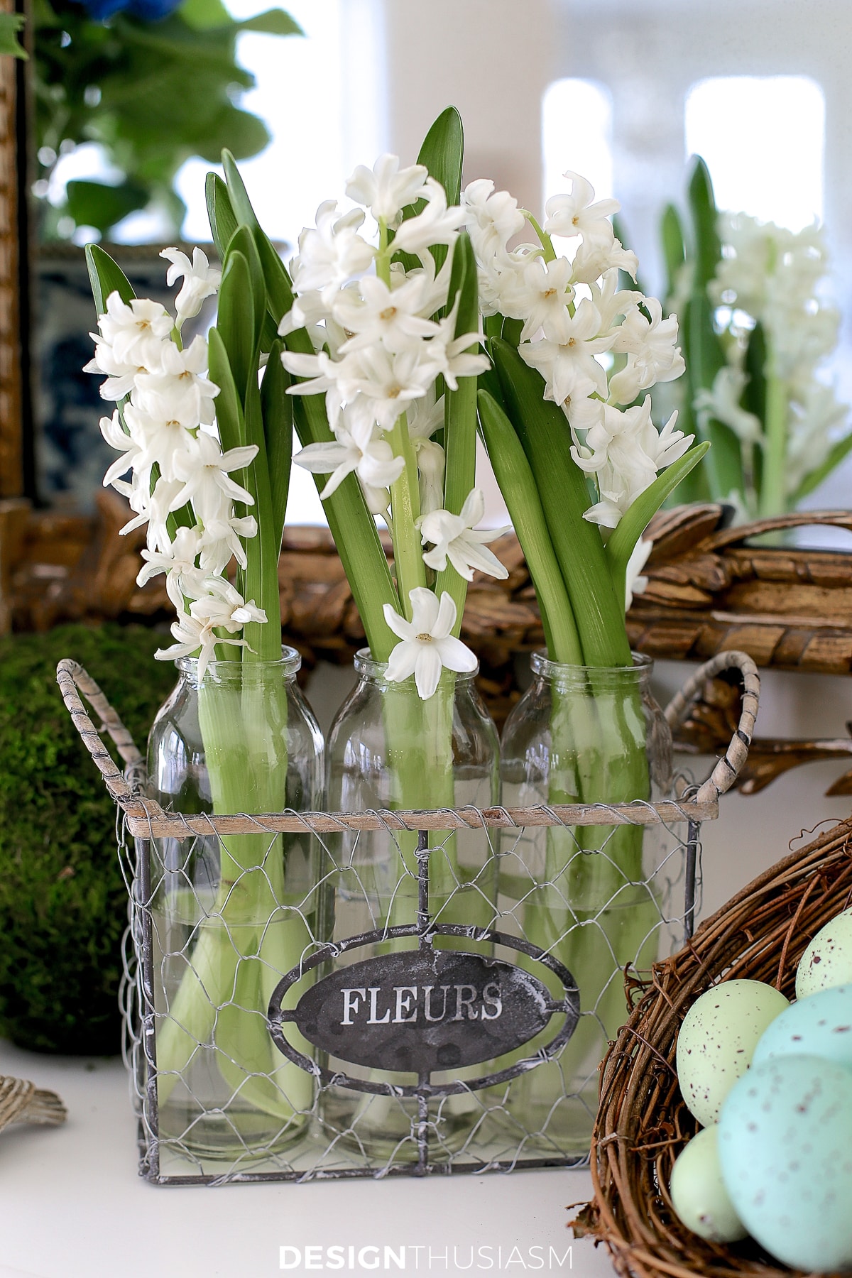 Spring Mantel for the Family Room