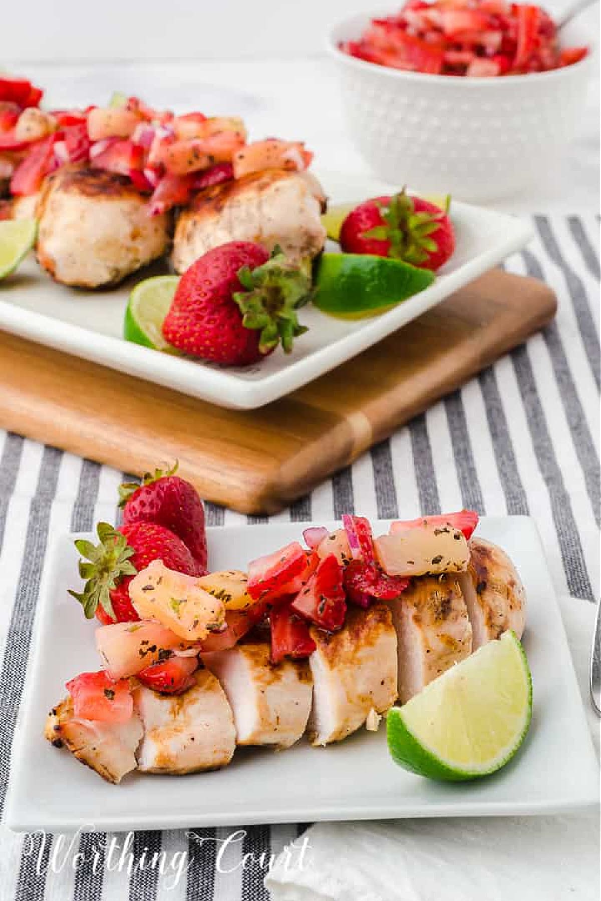 Grilled Chicken with Strawberry and Pineapple Salsa