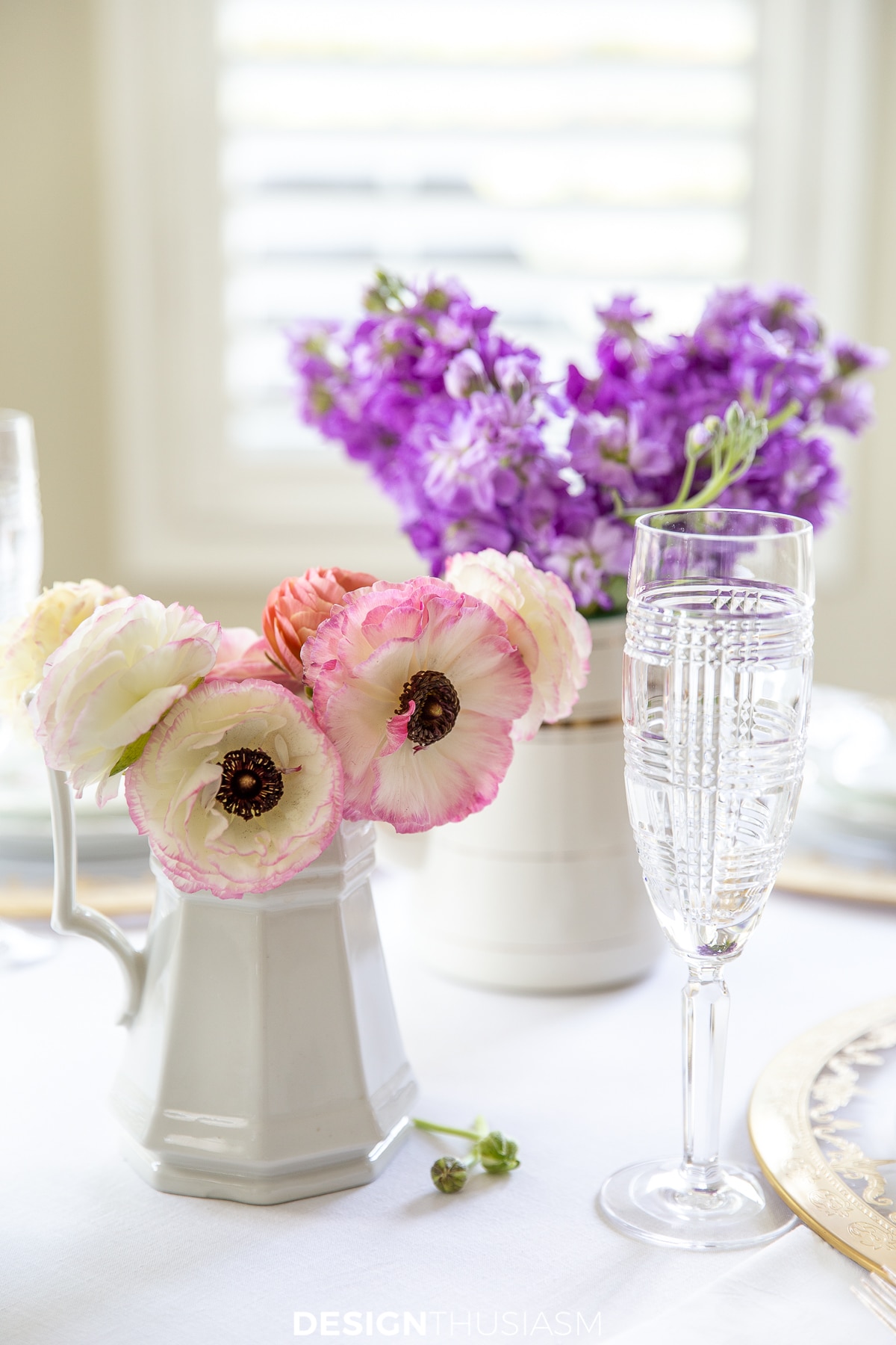 flowers on Mother's Day table