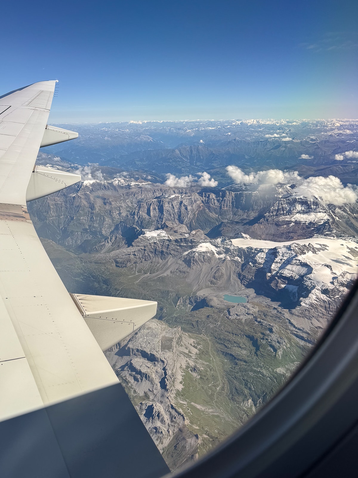 view of the Czech mountains from the plane